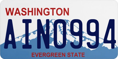WA license plate AIN0994