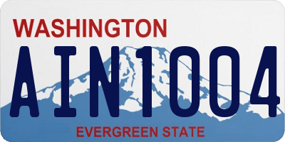 WA license plate AIN1004