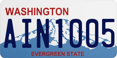 WA license plate AIN1005