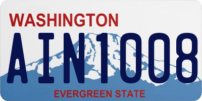 WA license plate AIN1008
