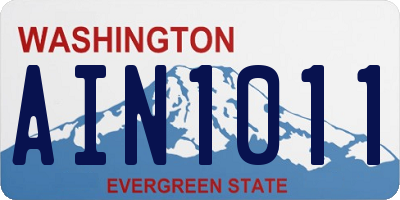 WA license plate AIN1011