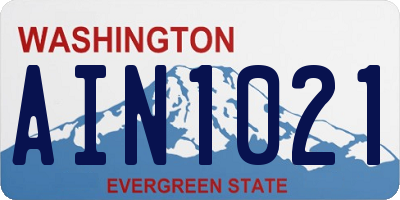WA license plate AIN1021
