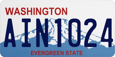 WA license plate AIN1024