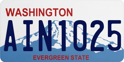 WA license plate AIN1025