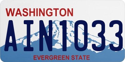 WA license plate AIN1033