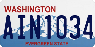 WA license plate AIN1034
