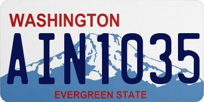 WA license plate AIN1035