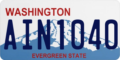 WA license plate AIN1040