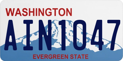 WA license plate AIN1047