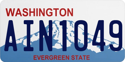 WA license plate AIN1049