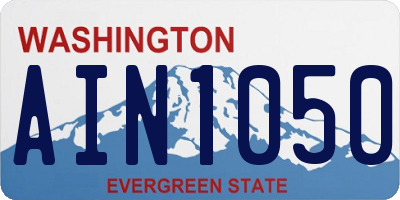 WA license plate AIN1050