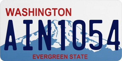 WA license plate AIN1054