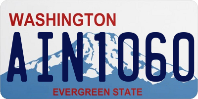 WA license plate AIN1060