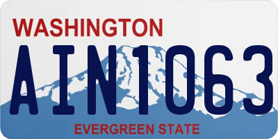 WA license plate AIN1063