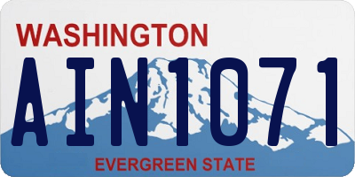 WA license plate AIN1071