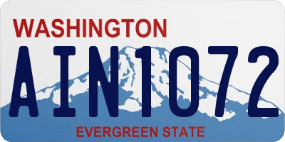 WA license plate AIN1072