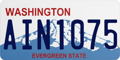 WA license plate AIN1075