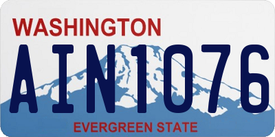 WA license plate AIN1076