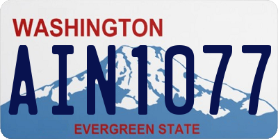 WA license plate AIN1077