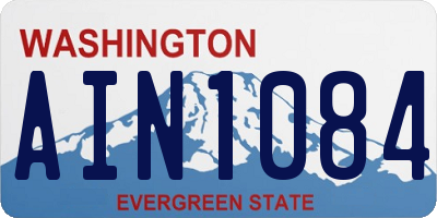 WA license plate AIN1084