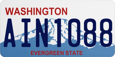 WA license plate AIN1088