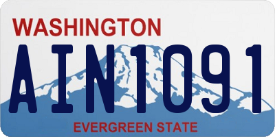 WA license plate AIN1091