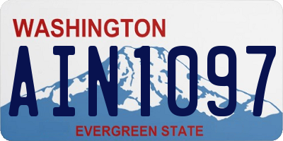 WA license plate AIN1097