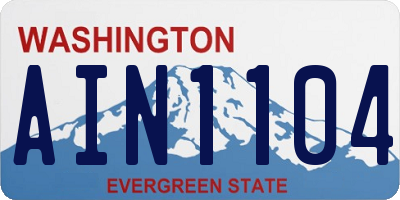 WA license plate AIN1104