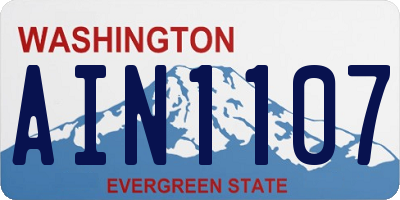 WA license plate AIN1107