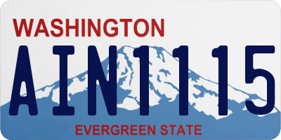 WA license plate AIN1115