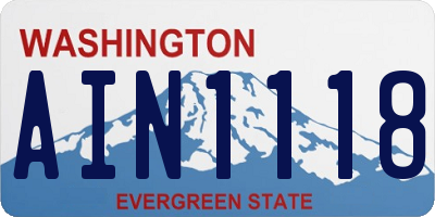 WA license plate AIN1118