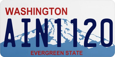 WA license plate AIN1120