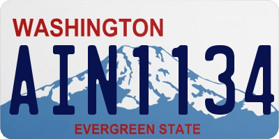 WA license plate AIN1134