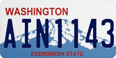 WA license plate AIN1143