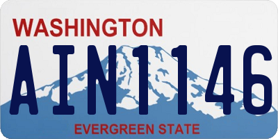 WA license plate AIN1146