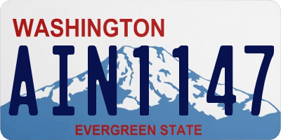 WA license plate AIN1147