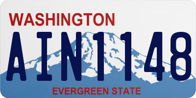 WA license plate AIN1148