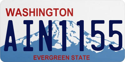 WA license plate AIN1155