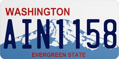 WA license plate AIN1158