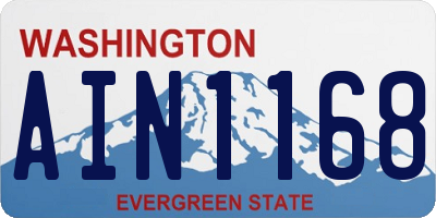 WA license plate AIN1168