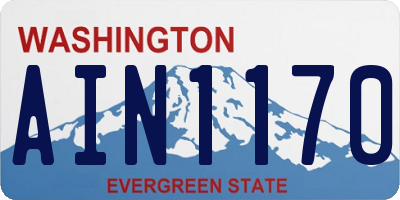 WA license plate AIN1170
