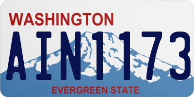 WA license plate AIN1173
