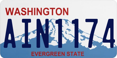 WA license plate AIN1174