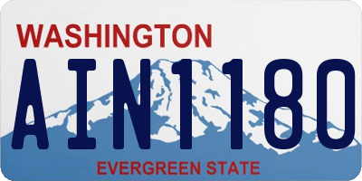 WA license plate AIN1180