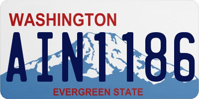 WA license plate AIN1186