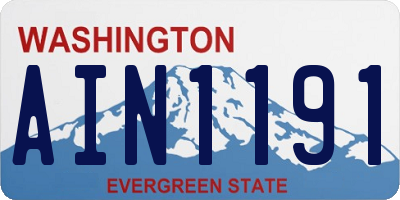WA license plate AIN1191