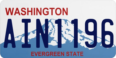 WA license plate AIN1196