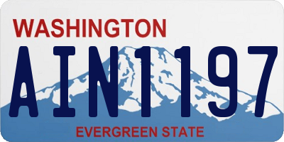 WA license plate AIN1197