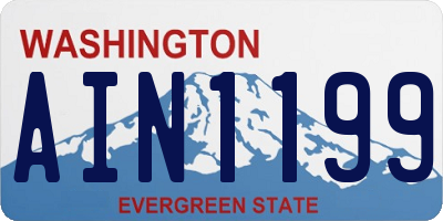WA license plate AIN1199