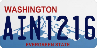 WA license plate AIN1216